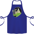 Cow Abduction Funny Alien UFO Food Cotton Apron 100% Organic Royal Blue