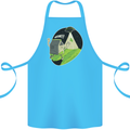 Cow Abduction Funny Alien UFO Food Cotton Apron 100% Organic Turquoise