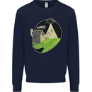 Cow Abduction Funny Alien UFO Food Kids Sweatshirt Jumper Navy Blue