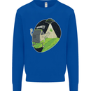 Cow Abduction Funny Alien UFO Food Kids Sweatshirt Jumper Royal Blue
