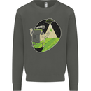 Cow Abduction Funny Alien UFO Food Kids Sweatshirt Jumper Storm Grey