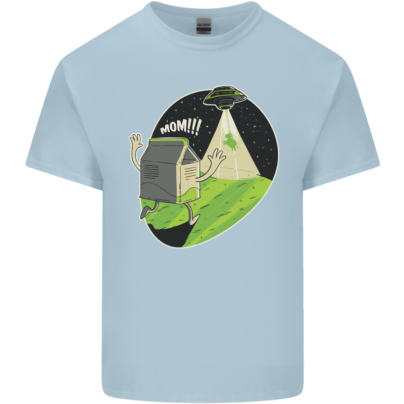 Cow Abduction Funny Alien UFO Food Kids T-Shirt Childrens Light Blue