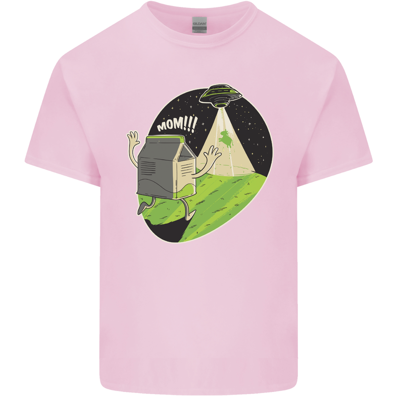 Cow Abduction Funny Alien UFO Food Kids T-Shirt Childrens Light Pink