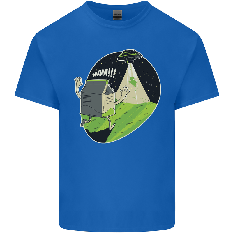 Cow Abduction Funny Alien UFO Food Kids T-Shirt Childrens Royal Blue