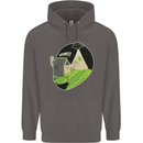 Cow Abduction Funny Alien UFO Food Mens 80% Cotton Hoodie Charcoal