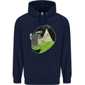 Cow Abduction Funny Alien UFO Food Mens 80% Cotton Hoodie Navy Blue