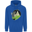 Cow Abduction Funny Alien UFO Food Mens 80% Cotton Hoodie Royal Blue