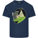 Cow Abduction Funny Alien UFO Food Mens Cotton T-Shirt Tee Top Navy Blue