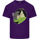Cow Abduction Funny Alien UFO Food Mens Cotton T-Shirt Tee Top Purple