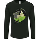 Cow Abduction Funny Alien UFO Food Mens Long Sleeve T-Shirt Black