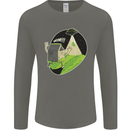 Cow Abduction Funny Alien UFO Food Mens Long Sleeve T-Shirt Charcoal