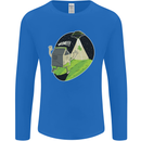 Cow Abduction Funny Alien UFO Food Mens Long Sleeve T-Shirt Royal Blue