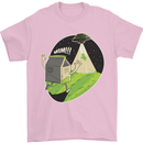Cow Abduction Funny Alien UFO Food Mens T-Shirt Cotton Gildan Light Pink