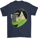 Cow Abduction Funny Alien UFO Food Mens T-Shirt Cotton Gildan Navy Blue