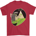 Cow Abduction Funny Alien UFO Food Mens T-Shirt Cotton Gildan Red