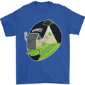 Cow Abduction Funny Alien UFO Food Mens T-Shirt Cotton Gildan Royal Blue