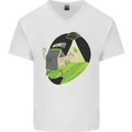 Cow Abduction Funny Alien UFO Food Mens V-Neck Cotton T-Shirt White