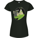 Cow Abduction Funny Alien UFO Food Womens Petite Cut T-Shirt Black