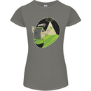 Cow Abduction Funny Alien UFO Food Womens Petite Cut T-Shirt Charcoal