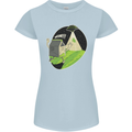 Cow Abduction Funny Alien UFO Food Womens Petite Cut T-Shirt Light Blue