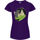 Cow Abduction Funny Alien UFO Food Womens Petite Cut T-Shirt Purple