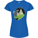 Cow Abduction Funny Alien UFO Food Womens Petite Cut T-Shirt Royal Blue