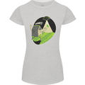 Cow Abduction Funny Alien UFO Food Womens Petite Cut T-Shirt Sports Grey