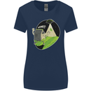 Cow Abduction Funny Alien UFO Food Womens Wider Cut T-Shirt Navy Blue