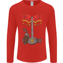 Cowboy Fancy Dress Costume Outfit Stag Do Mens Long Sleeve T-Shirt Red