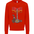 Cowboy Fancy Dress Costume Outfit Stag Do Mens Sweatshirt Jumper Bright Red