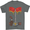Cowboy Fancy Dress Costume Outfit Stag Do Mens T-Shirt Cotton Gildan Charcoal
