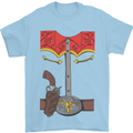 Cowboy Fancy Dress Costume Outfit Stag Do Mens T-Shirt Cotton Gildan Light Blue