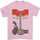 Cowboy Fancy Dress Costume Outfit Stag Do Mens T-Shirt Cotton Gildan Light Pink