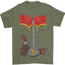 Cowboy Fancy Dress Costume Outfit Stag Do Mens T-Shirt Cotton Gildan Military Green