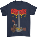 Cowboy Fancy Dress Costume Outfit Stag Do Mens T-Shirt Cotton Gildan Navy Blue