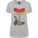 Cowboy Fancy Dress Costume Outfit Stag Do Womens Wider Cut T-Shirt Sports Grey