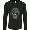 Cowboy Rock Skull Guitar Country Music Mens Long Sleeve T-Shirt Black
