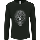 Cowboy Rock Skull Guitar Country Music Mens Long Sleeve T-Shirt Black