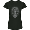 Cowboy Rock Skull Guitar Country Music Womens Petite Cut T-Shirt Black
