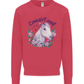 Cowgirl Soul Equestrian Horse Kids Sweatshirt Jumper Heliconia