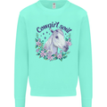 Cowgirl Soul Equestrian Horse Kids Sweatshirt Jumper Peppermint