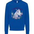 Cowgirl Soul Equestrian Horse Kids Sweatshirt Jumper Royal Blue