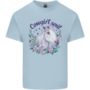 Cowgirl Soul Equestrian Horse Mens Cotton T-Shirt Tee Top Light Blue