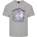 Cowgirl Soul Equestrian Horse Mens Cotton T-Shirt Tee Top Sports Grey