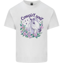 Cowgirl Soul Equestrian Horse Mens Cotton T-Shirt Tee Top White