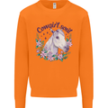 Cowgirl Soul Equestrian Horse Mens Sweatshirt Jumper Orange