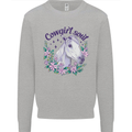 Cowgirl Soul Equestrian Horse Mens Sweatshirt Jumper Sports Grey