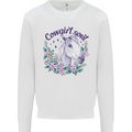 Cowgirl Soul Equestrian Horse Mens Sweatshirt Jumper White