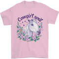 Cowgirl Soul Equestrian Horse Mens T-Shirt 100% Cotton Light Pink