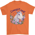 Cowgirl Soul Equestrian Horse Mens T-Shirt 100% Cotton Orange
